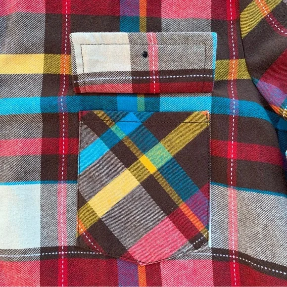 Matchstick Argus Multicolor Plaid Flannel Long-Sleeve Button-Up Shirt Women’s XL - Picture 5 of 8